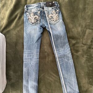 Miss Me Kids Blue Jeans with Embellished Pockets